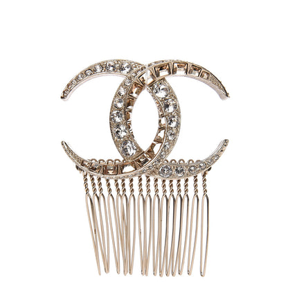 Chanel Crystal Dubai CC Hair Comb Pin Gold 1 of 4
