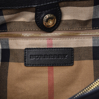 Burberry Grainy Calfskin House Check Large Banner Tote Black 7 of 18