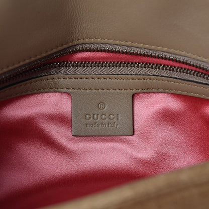 Gucci Velvet Matelasse Small GG Marmont Shoulder Bag Taupe 6 of 9