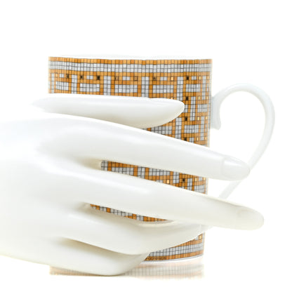 Hermes Porcelain Mosaique au 24 Mug Set of 2 Gold 2 of 8