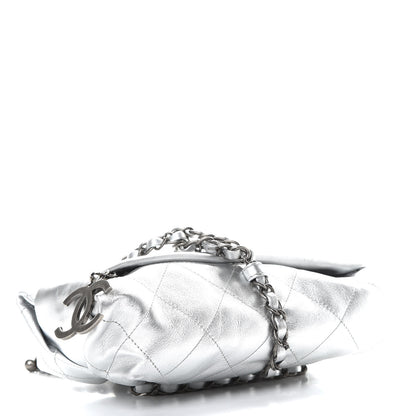 Chanel Metallic Calfskin Quilted Baluchon Silver 4 of 12