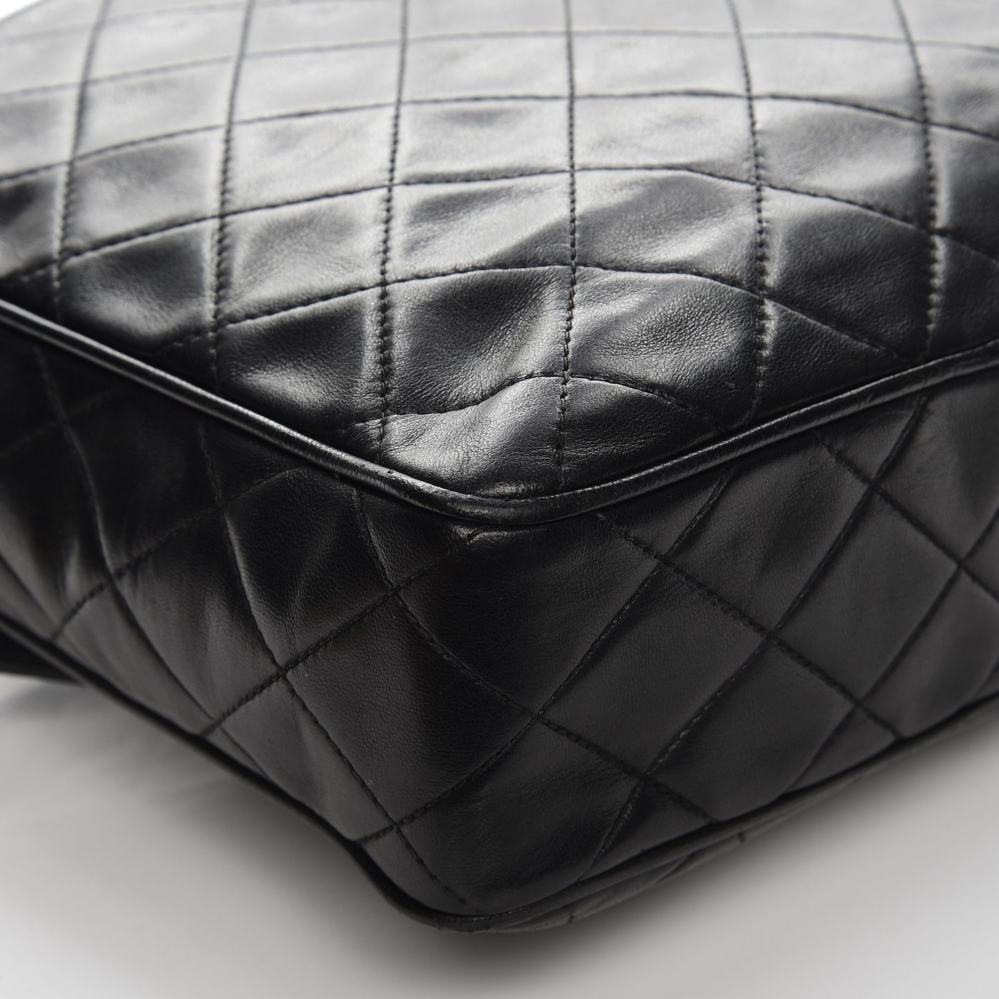 Quilted Lambskin Flap Crossbody Bag Black