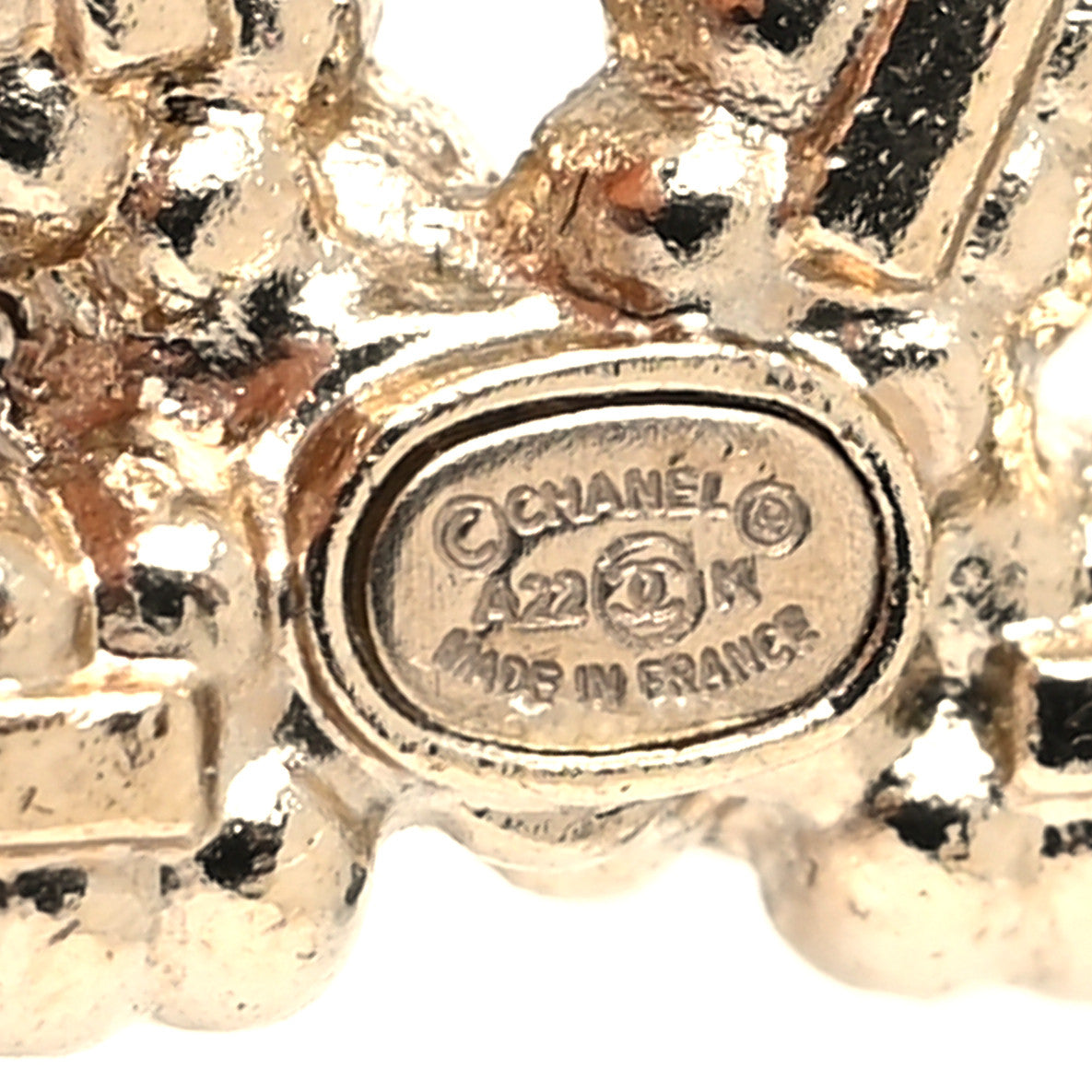 Chanel Crystal Baguette Pearl CC Earrings Gold Pearly White 4 of 4
