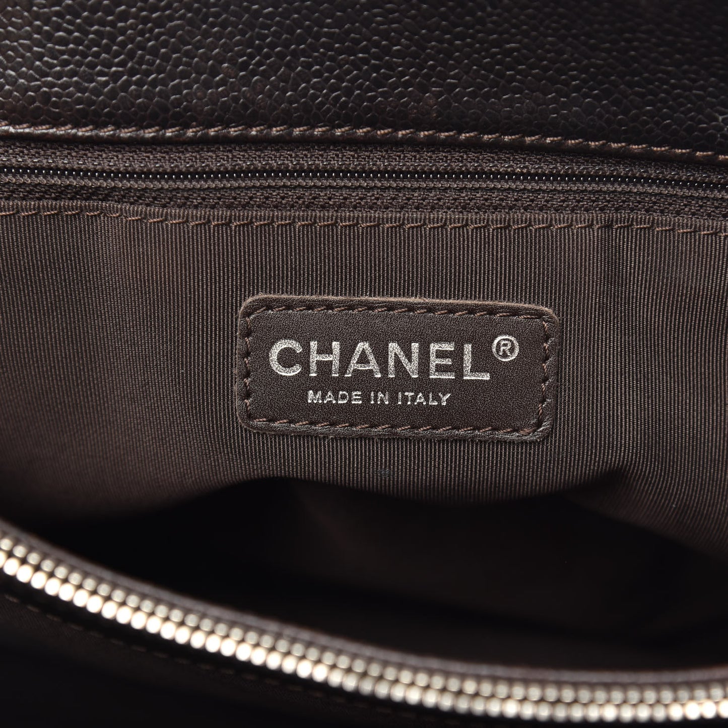 Caviar Quilted Grand Shopping Tote GST Dark Brown