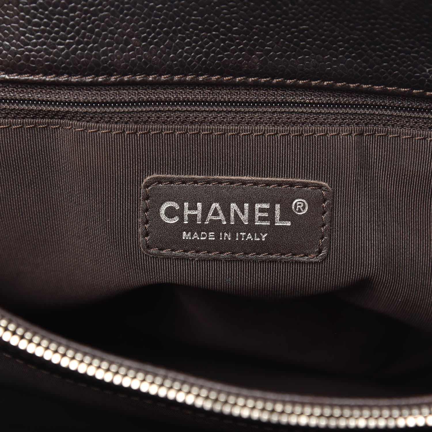 Chanel Caviar Quilted Grand Shopping Tote GST Dark Brown 6 of 15