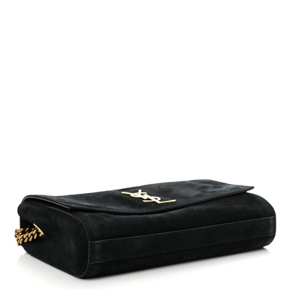 Saint Laurent Smooth Calfskin Suede Small Reversible Monogram Kate Satchel Black 7 of 18