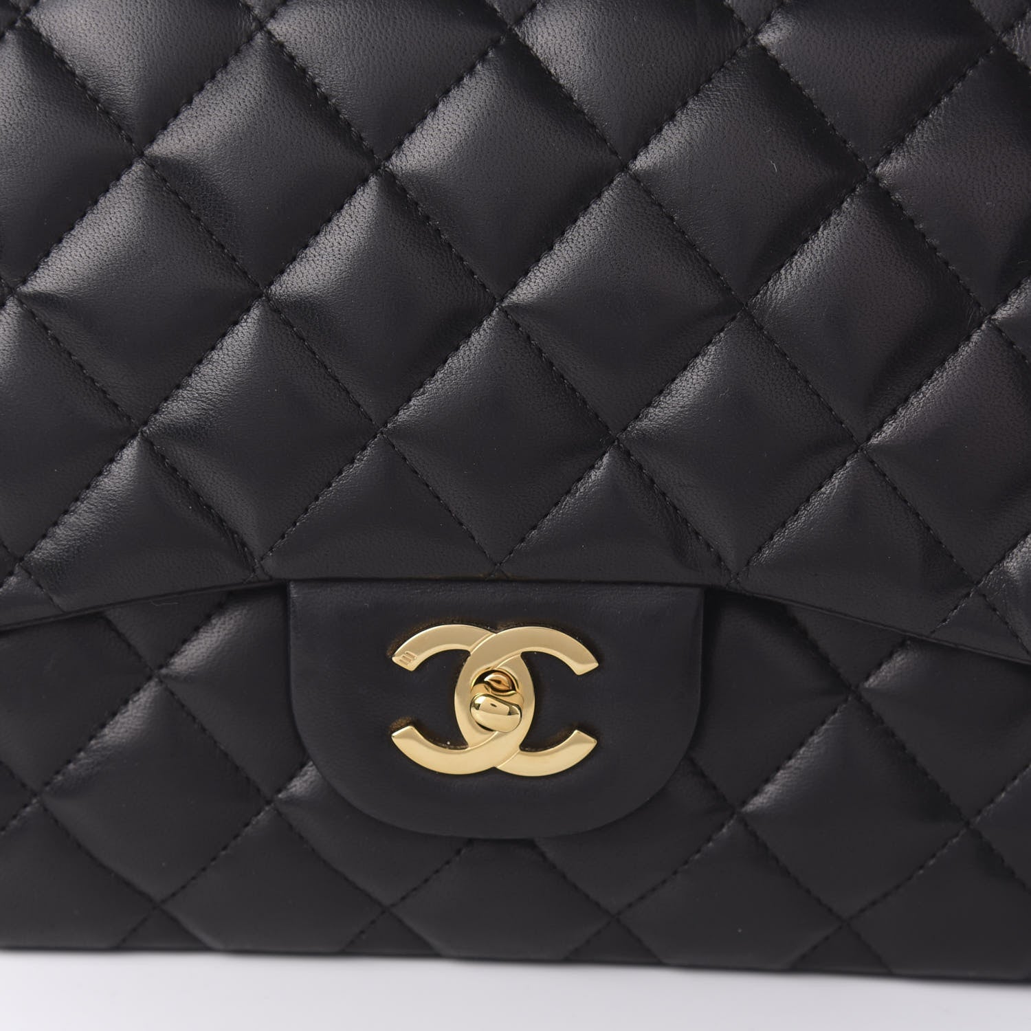 Chanel Lambskin Quilted Jumbo Single Flap Black 10 of 11