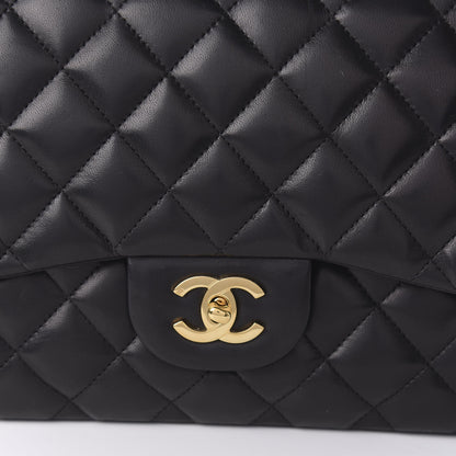 Chanel Lambskin Quilted Jumbo Single Flap Black 10 of 11