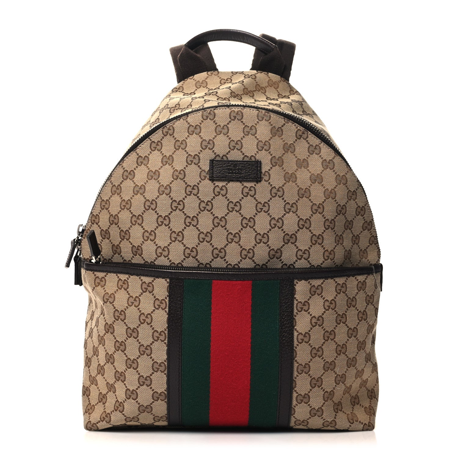 Gucci GG Monogram Web Medium Classic Backpack Brown 1 of 13