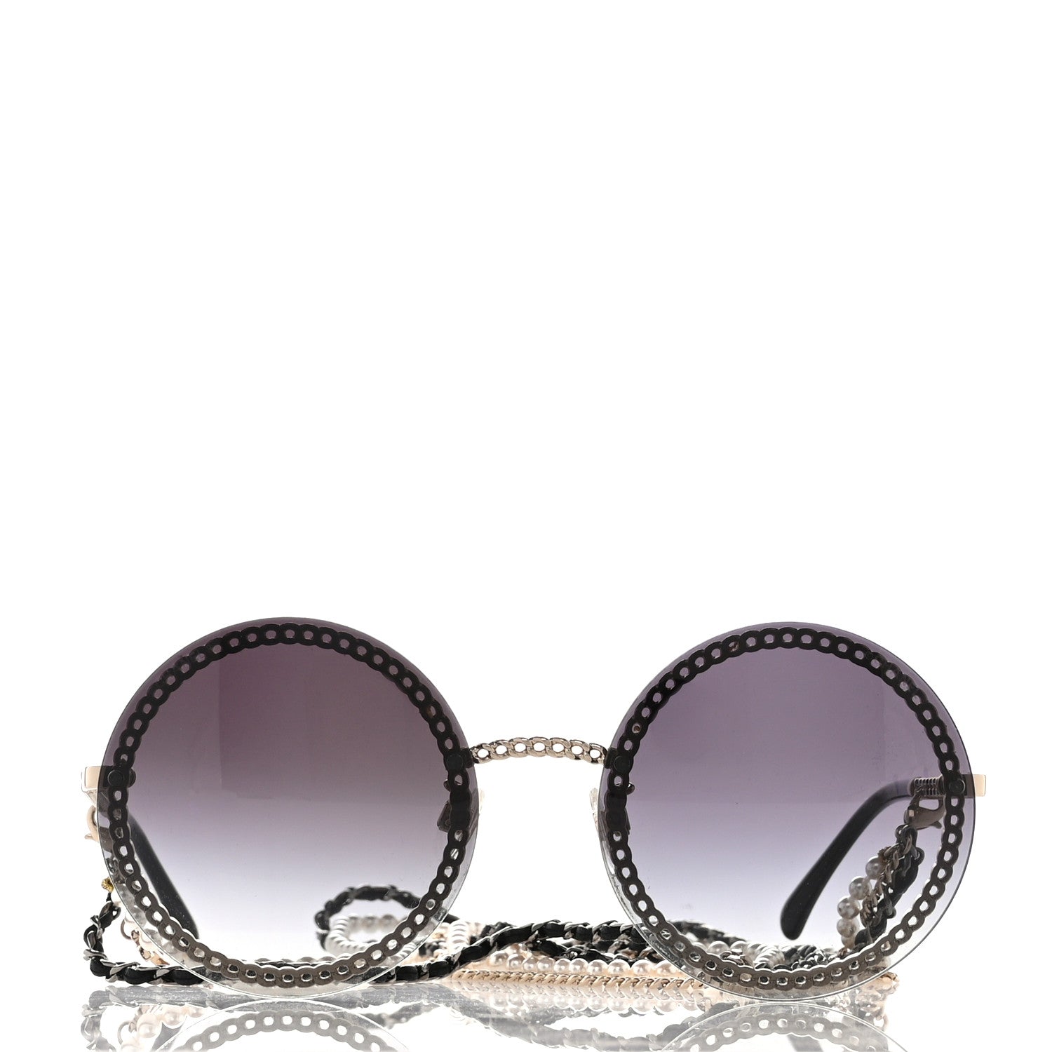 Chanel Round Chain Sunglasses 4245 Gold 2 of 6
