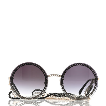 Chanel Round Chain Sunglasses 4245 Gold 2 of 6