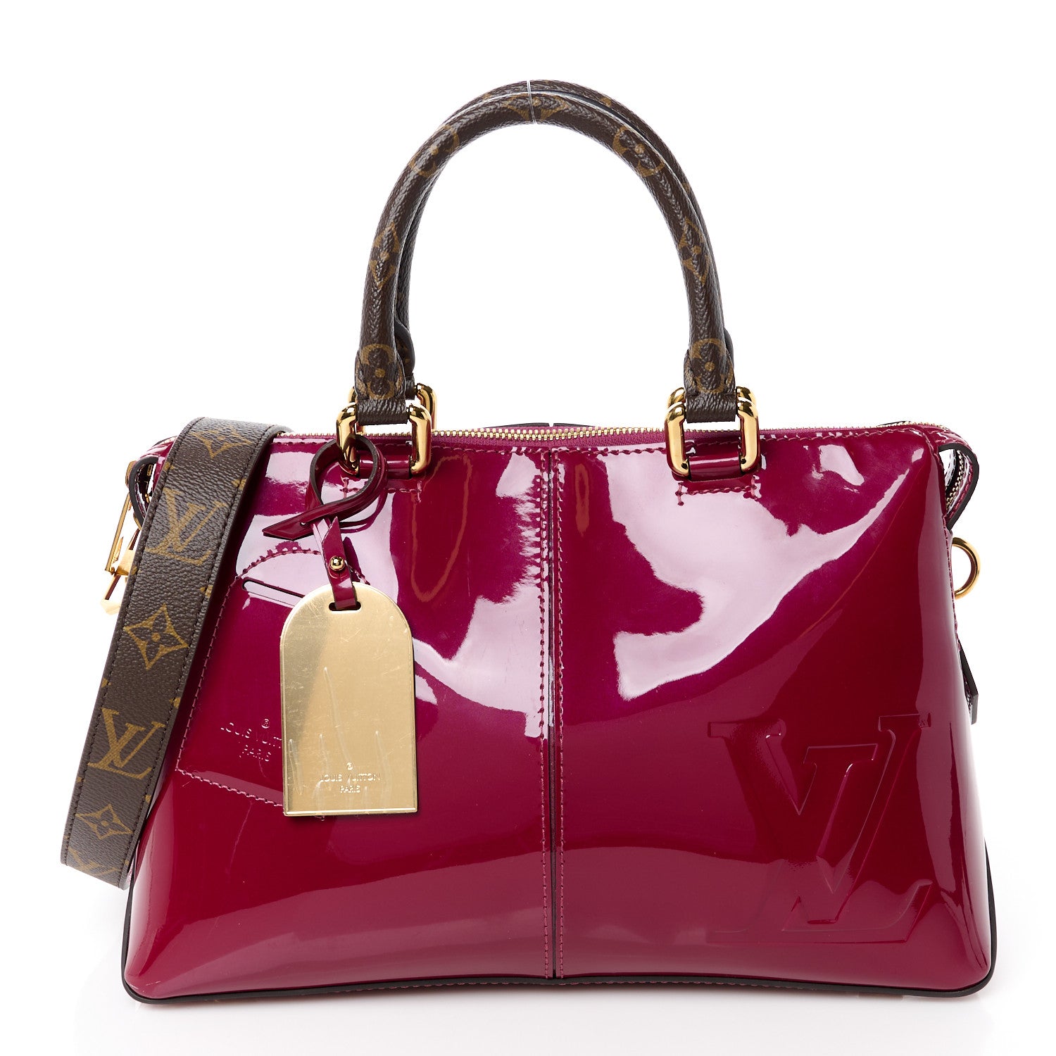 Louis Vuitton Patent Calfskin Miroir Tote Magenta 3 of 12