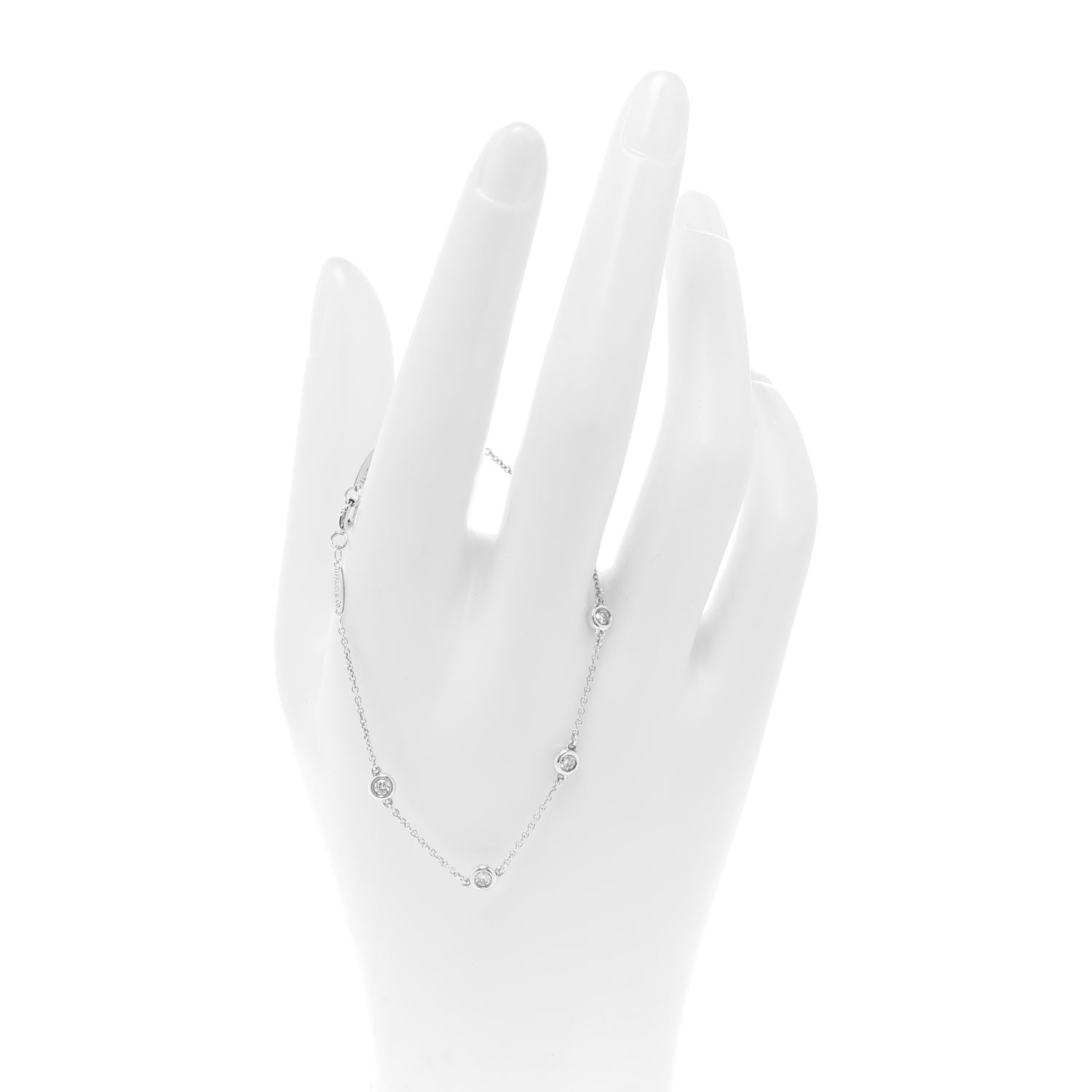 Tiffany Sterling Silver Diamond .25ct Elsa Peretti Diamonds By The Yard Bracelet 2 of 5