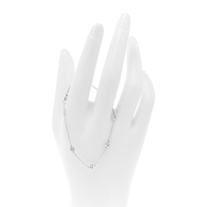 Tiffany Sterling Silver Diamond .25ct Elsa Peretti Diamonds By The Yard Bracelet 2 of 5