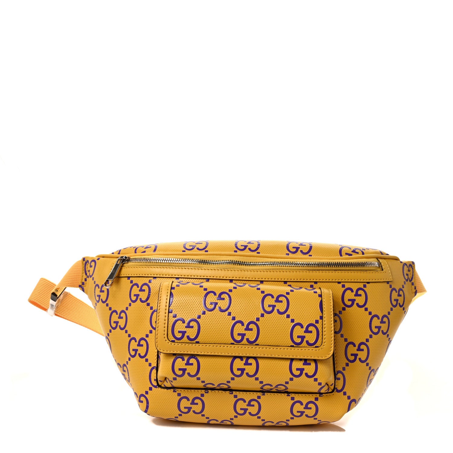 Gucci Calfskin GG Tennis Bi-Color Embossed Belt Bag Crop Purple 1 of 8