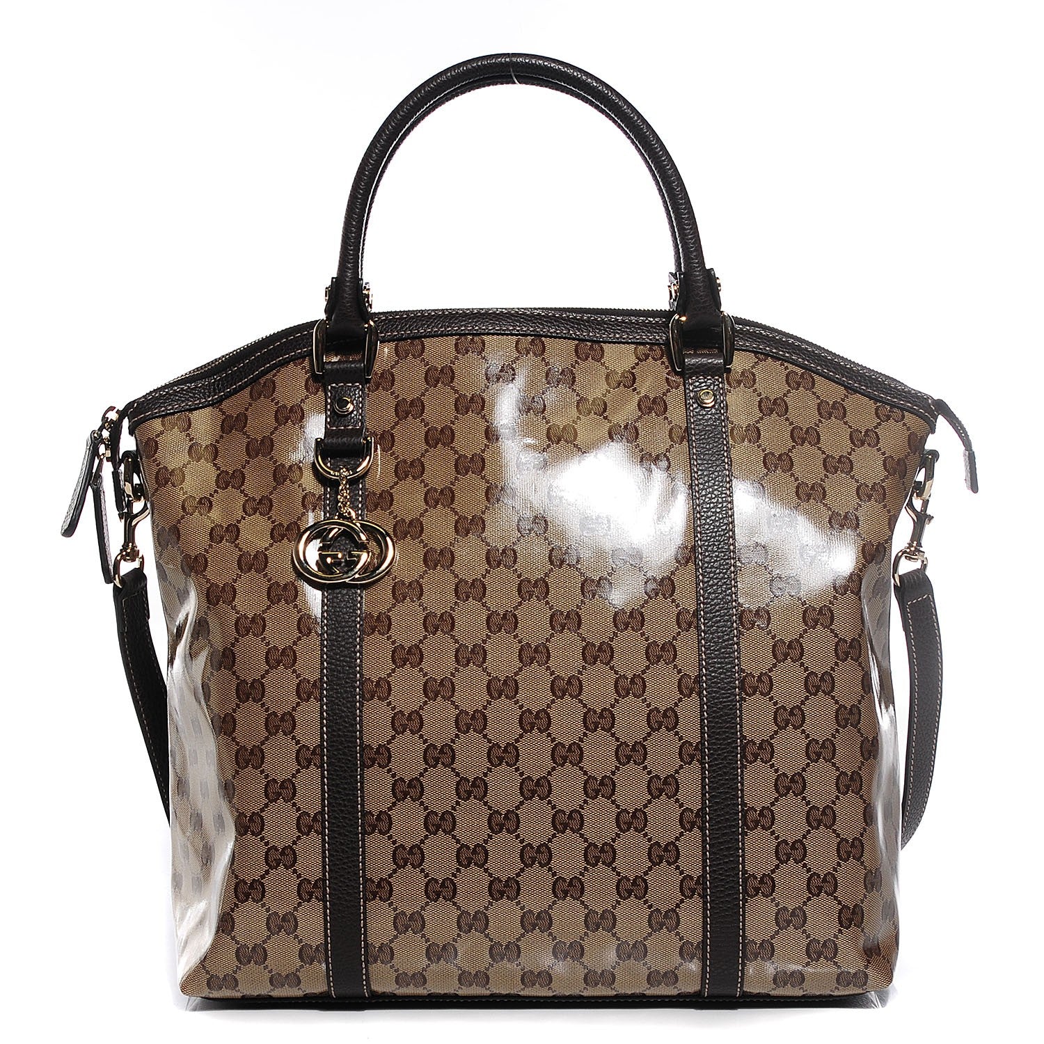 Gucci Crystal Monogram Large GG Tote Brown 1 of 7