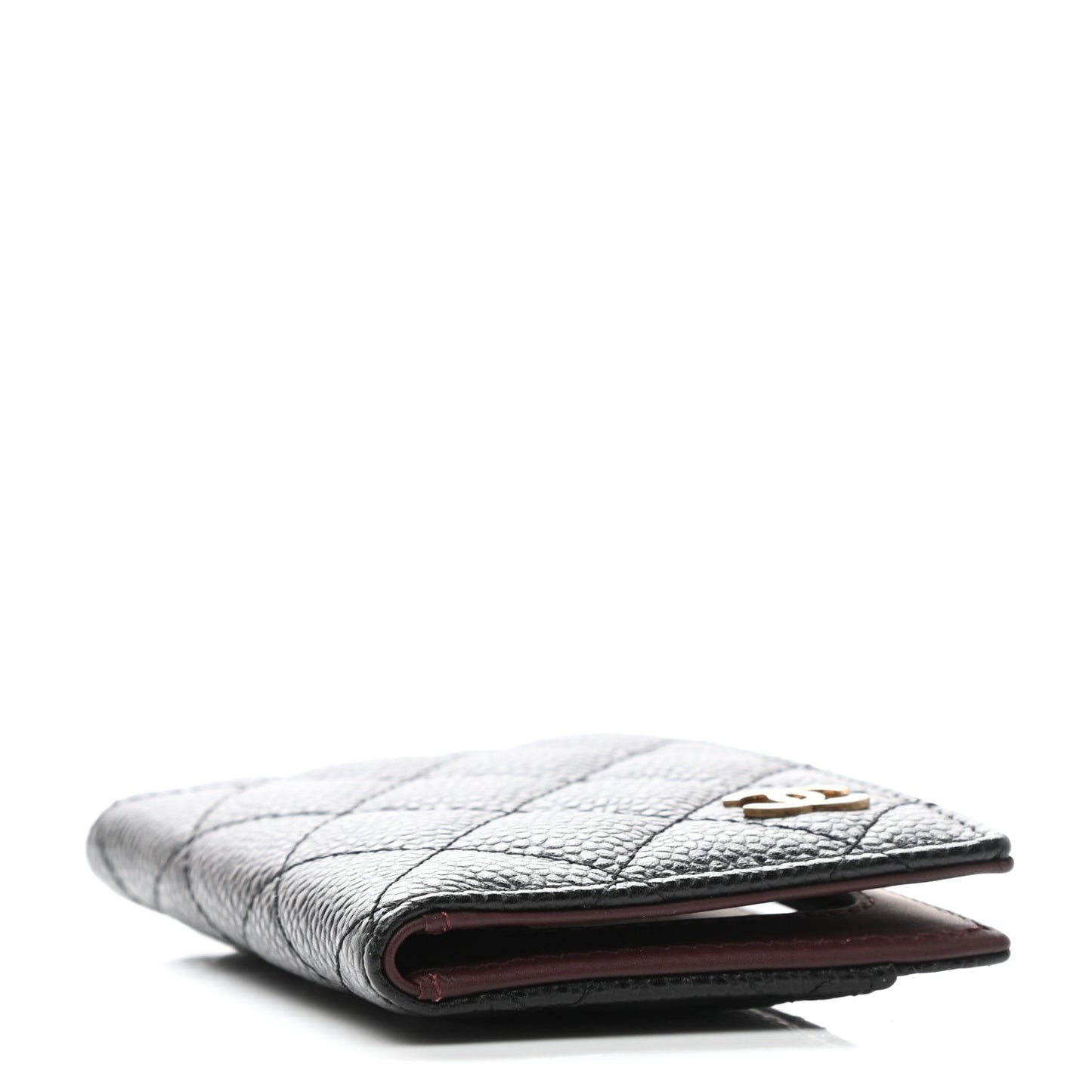 Caviar Quilted Card Holder Wallet Black