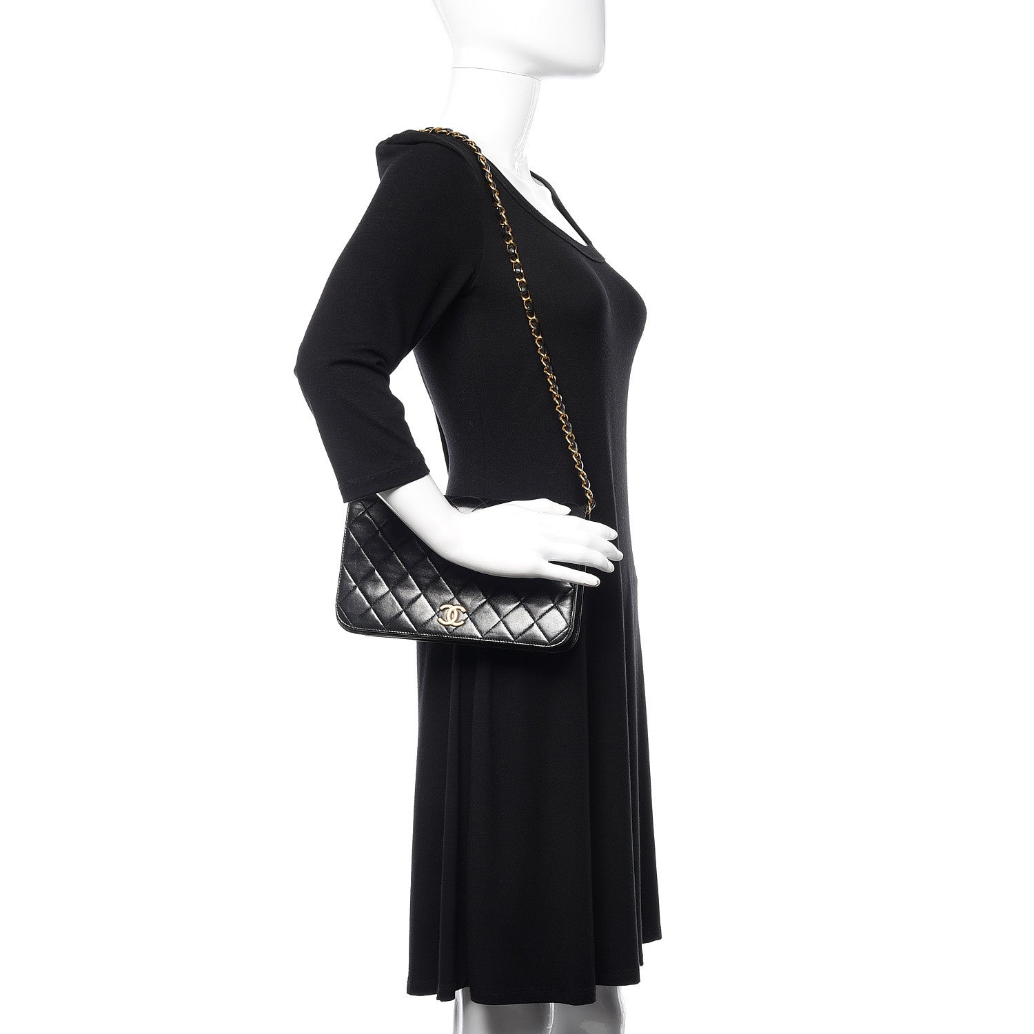 Chanel Lambskin Quilted Small Single Flap Bag Black 2 of 14