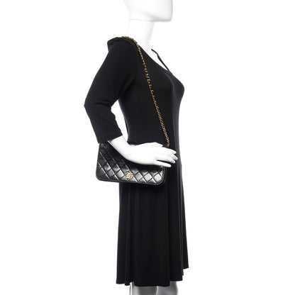 Chanel Lambskin Quilted Small Single Flap Bag Black 2 of 14