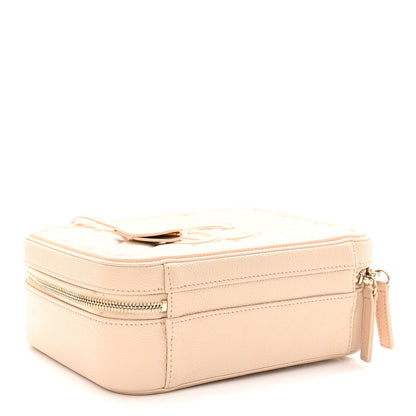 Chanel Caviar Quilted Medium CC Filigree Vanity Case Light Beige 4 of 12