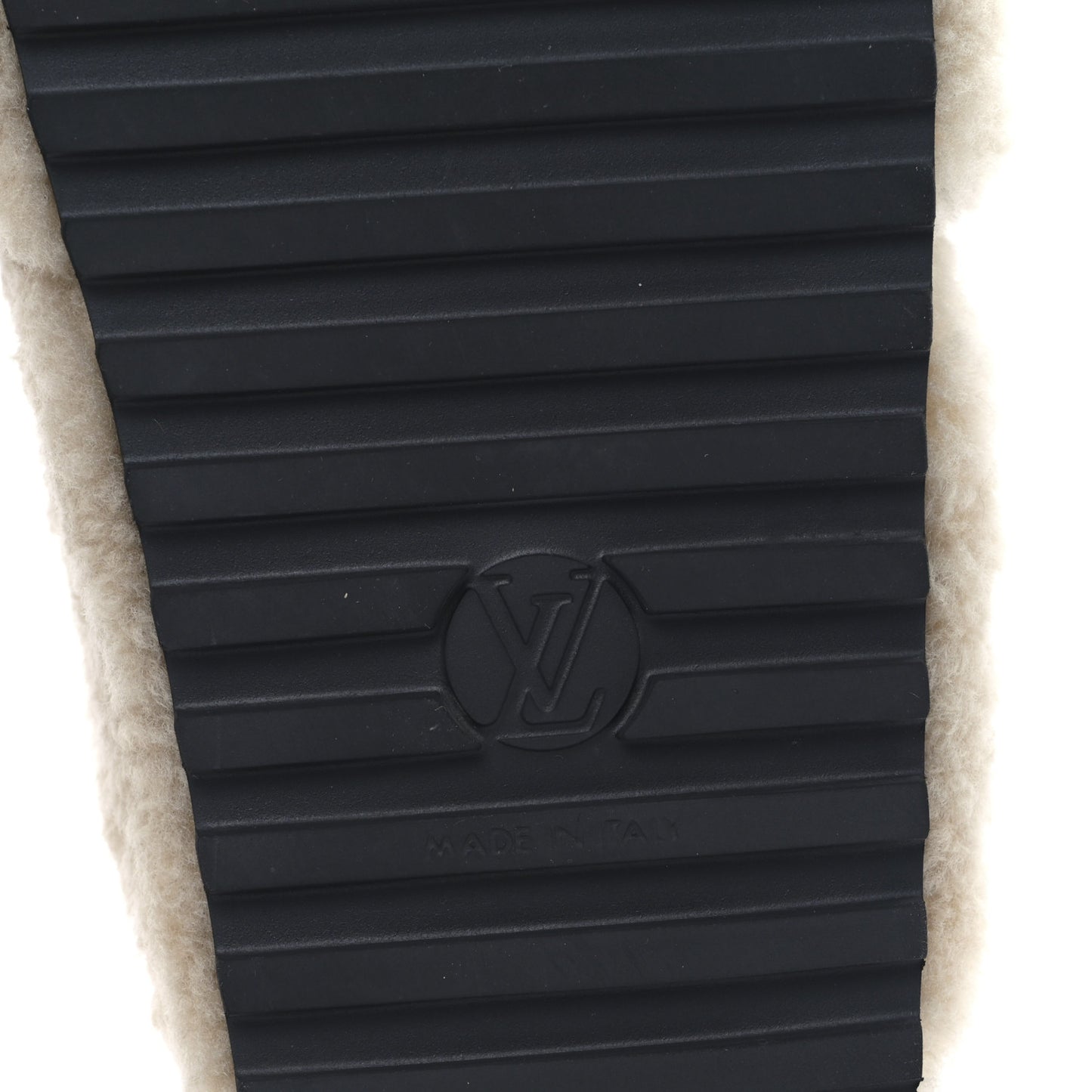 Shearling Calfskin Paseo Flat Comfort Sandal 37.5 Beige