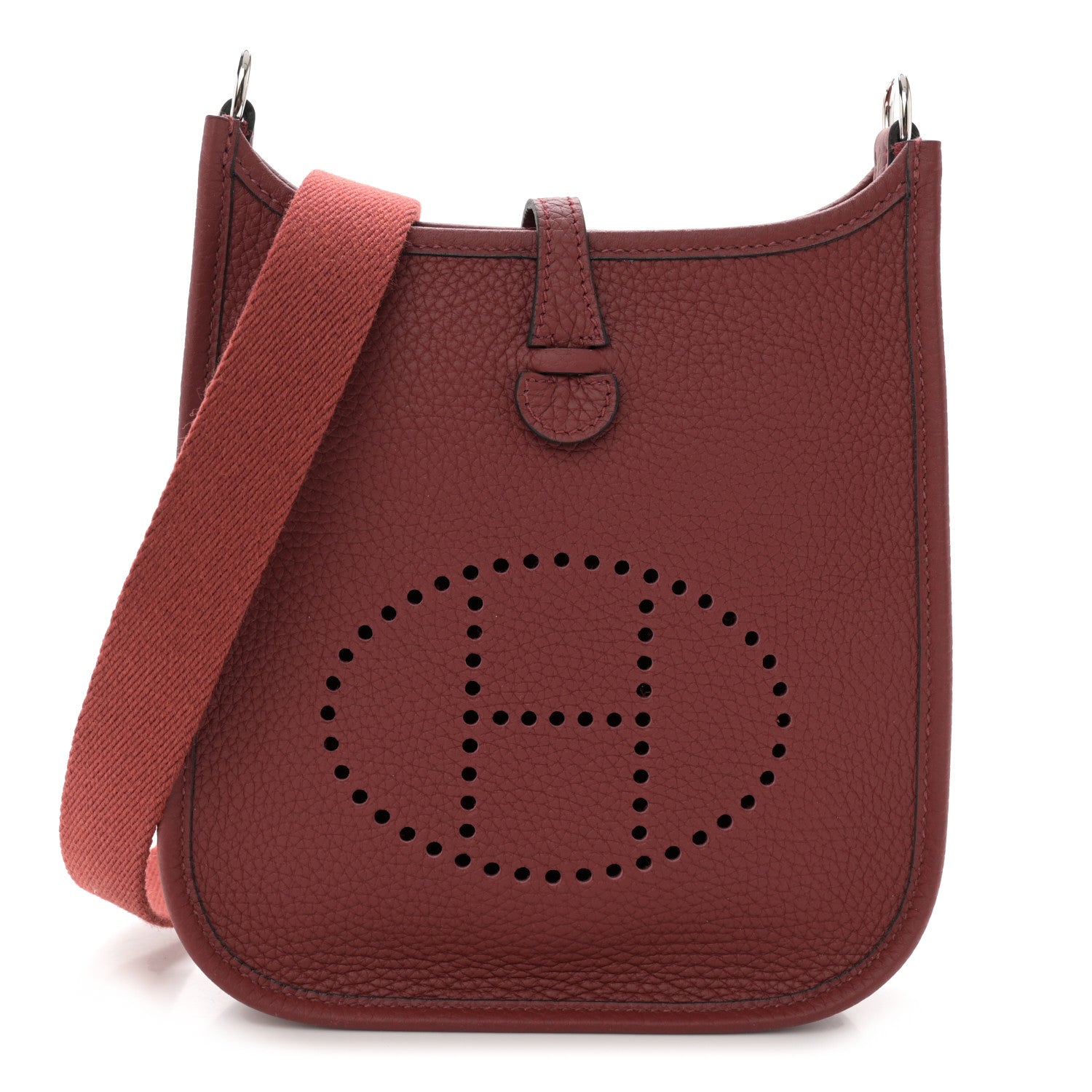 Hermes Taurillon Clemence Amazone Evelyne TPM Rouge H 1 of 11