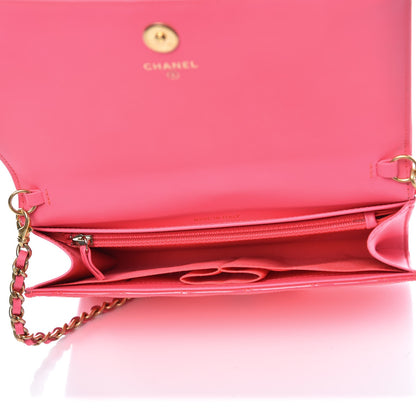 Chanel Patent Quilted Boy Wallet On Removable Chain WOC Pink 5 of 9