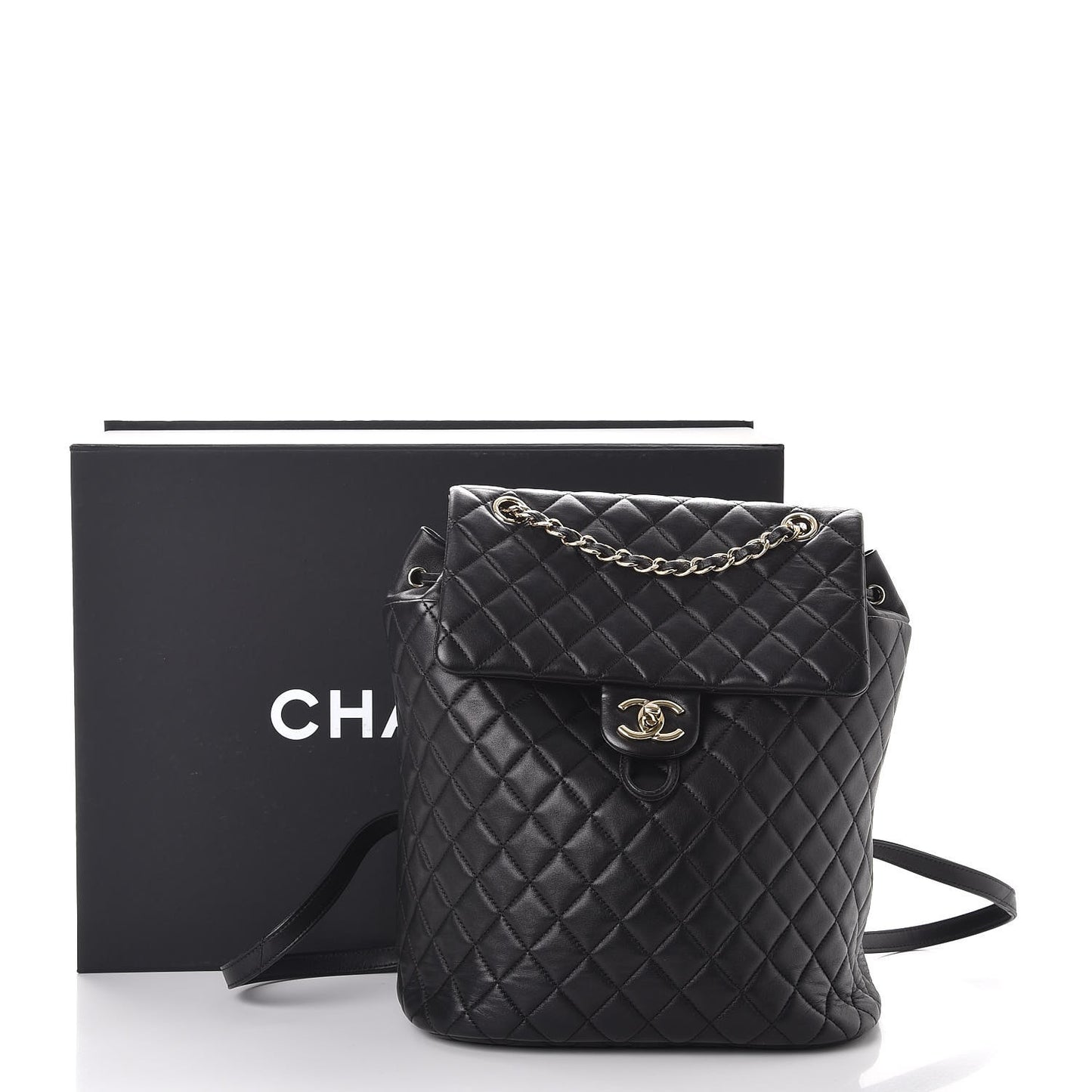 Lambskin Quilted Large Urban Spirit Backpack Black