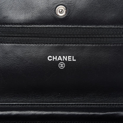 Chanel Lambskin Quilted Wallet On Chain WOC Black 8 of 11