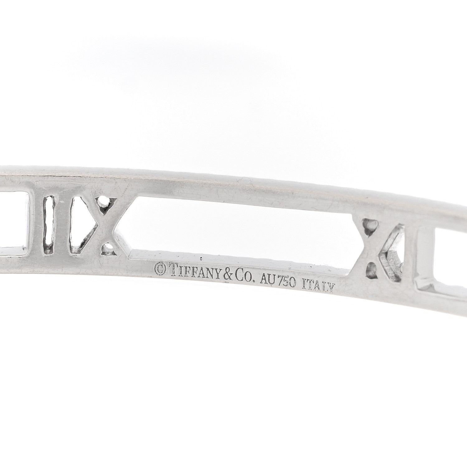 Tiffany 18K White Gold Diamond Atlas Open Bangle Bracelet 3 of 3