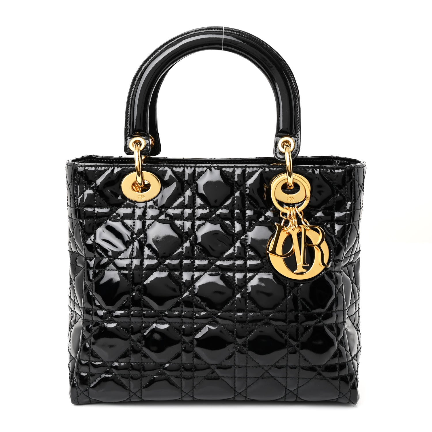 Christian Dior Patent Cannage Medium Lady Dior Black 1 of 14