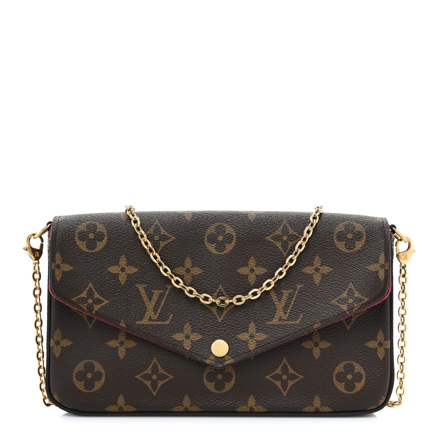Louis Vuitton Monogram Pochette Felicie Chain Wallet Fuchsia 1 of 14