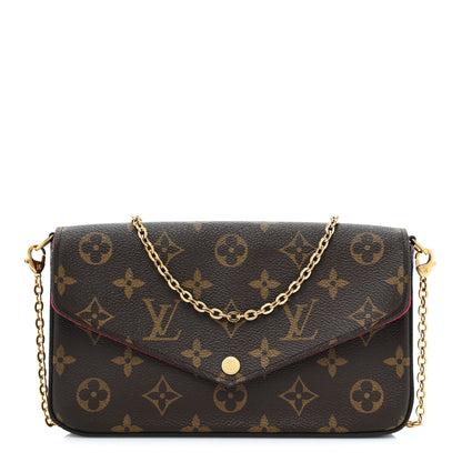Louis Vuitton Monogram Pochette Felicie Chain Wallet Fuchsia 1 of 14