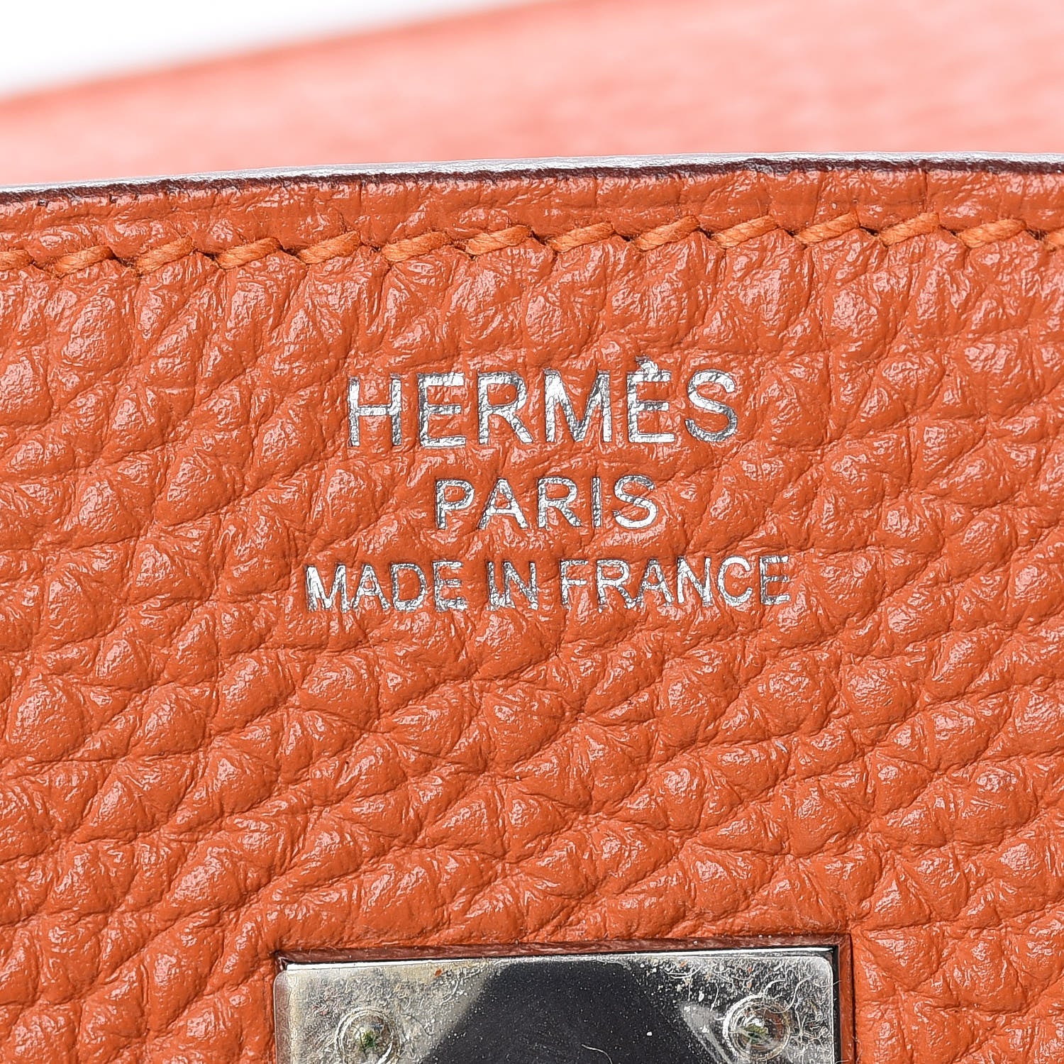 Hermes Taurillon Clemence Birkin 25 Orange 16 of 27