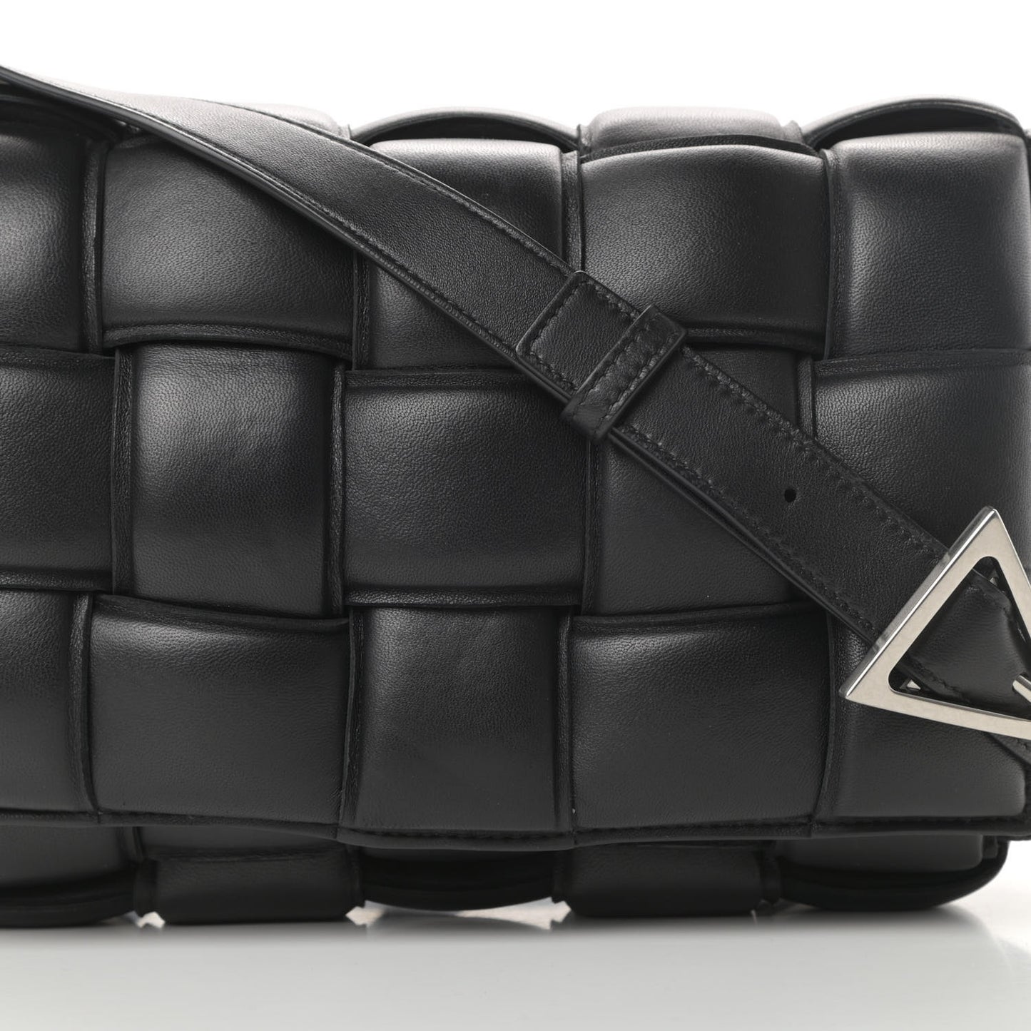 Nappa Maxi Intreccio Padded Cassette Crossbody Bag Black