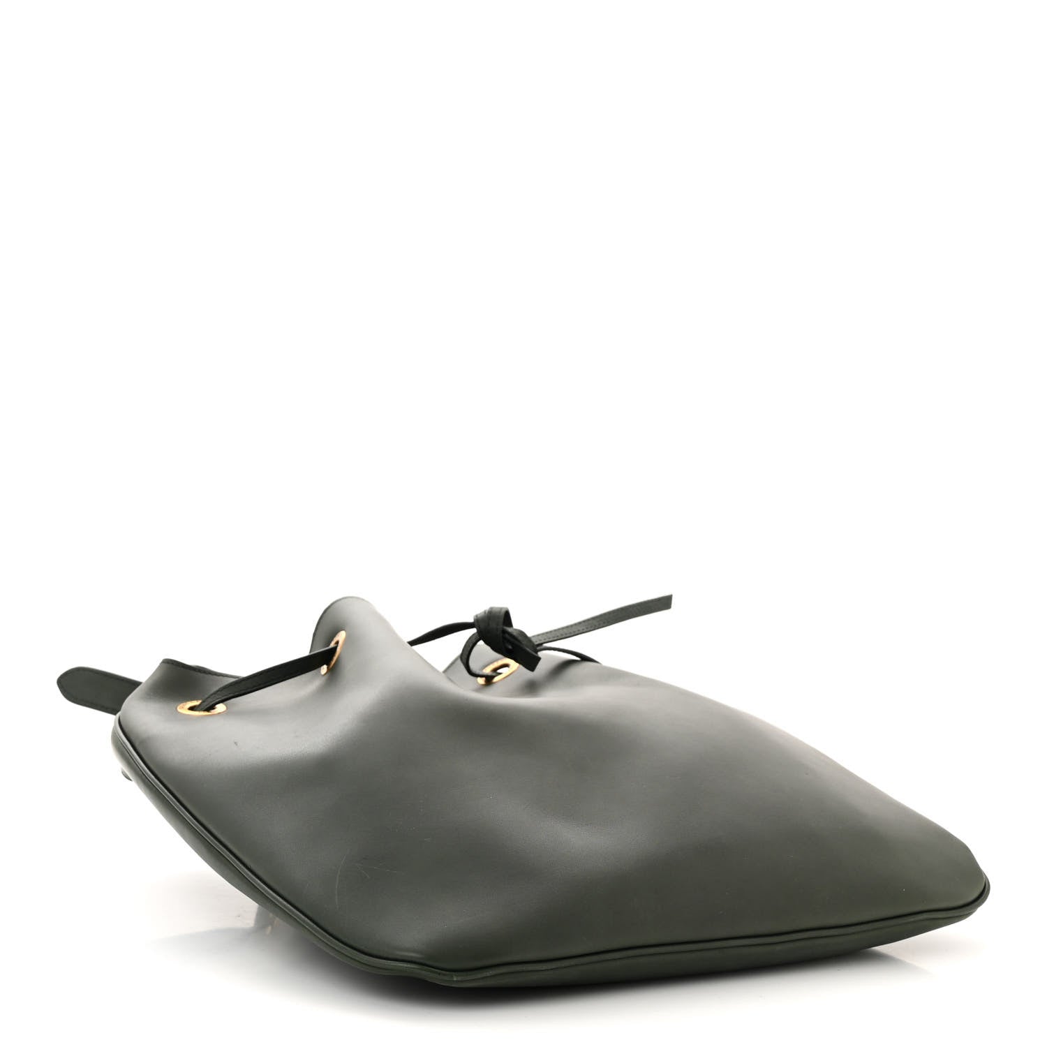 Saint Laurent Calfskin Medium Paris VII Flat Hobo New Vert Fonce 5 of 14