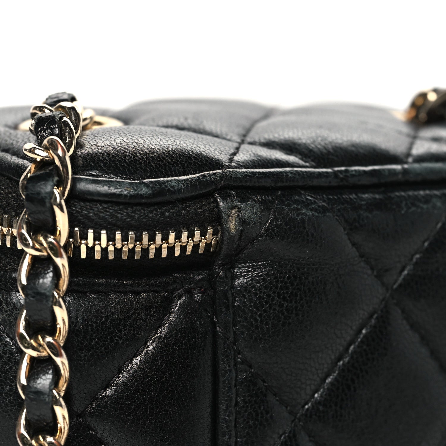 Chanel Lambskin Quilted Mini Vanity Case With Chain Black 12 of 15
