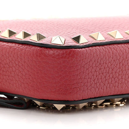 Valentino Garavani Pebbled Calfskin Rockstud Double Zip Camera Crossbody Bag Rosso Valentino 10 of 12