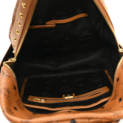 MCM Visetos Studded Medium Stark M Logo Collection Backpack Cognac 5 of 12