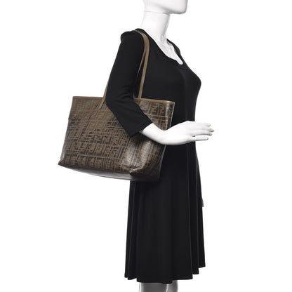 Fendi Zucca Lampo Studded Roll Tote Tobacco 2 of 15