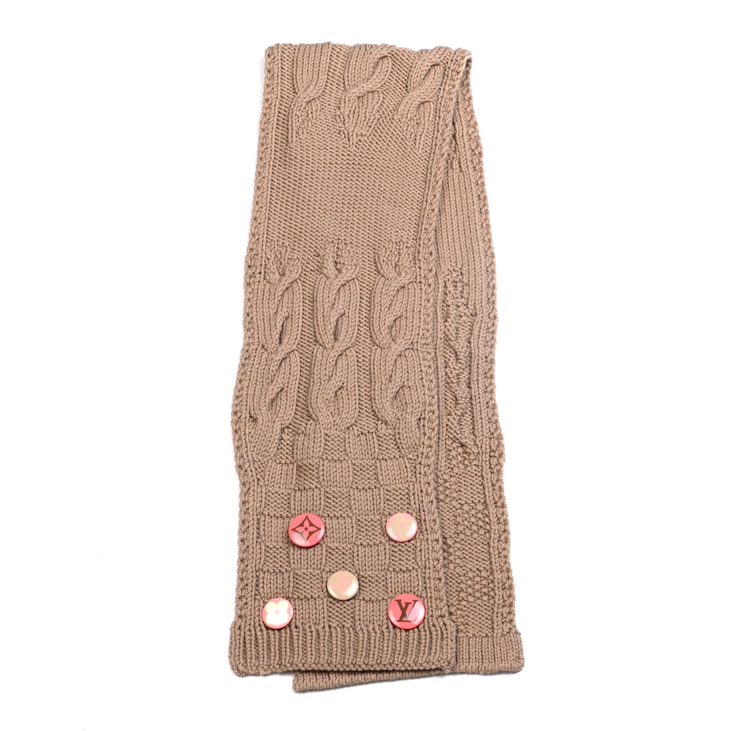 Louis Vuitton Wool Scarf Beige 3 of 4