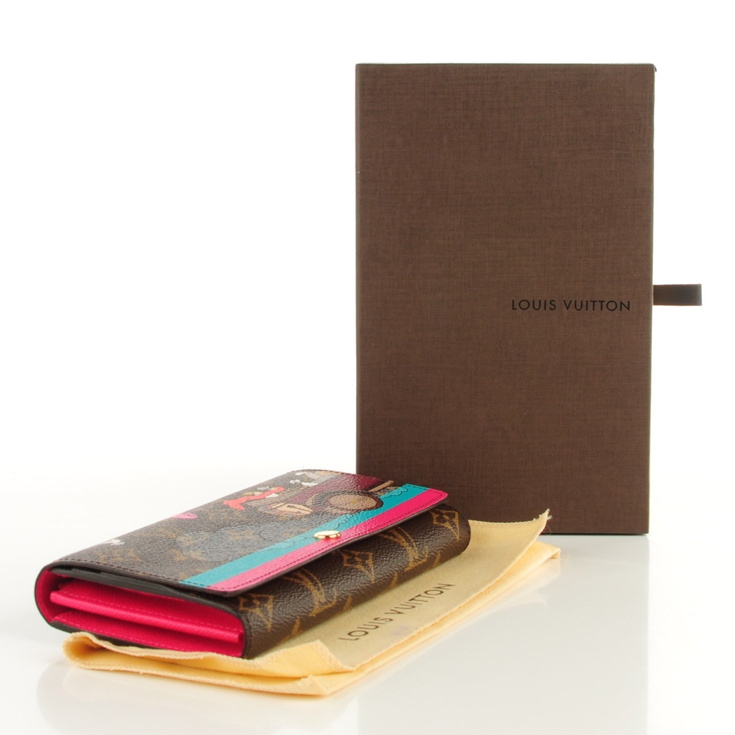 Louis Vuitton Monogram 2015 Christmas Animation Sarah Wallet Hibiscus 4 of 7