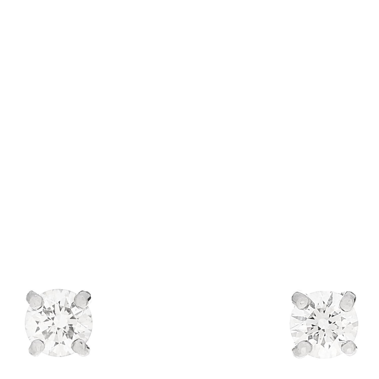 Tiffany Platinum Diamond .34ctw Solitaire Earrings 1 of 5