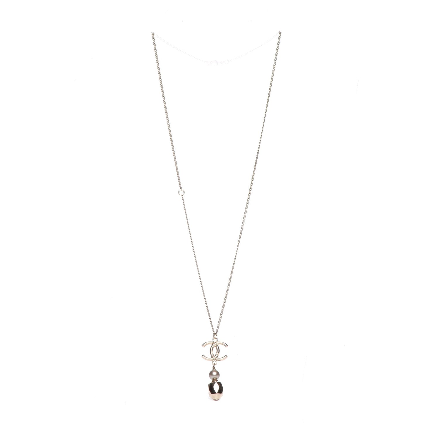 Pearl CC Pendant Necklace Gold