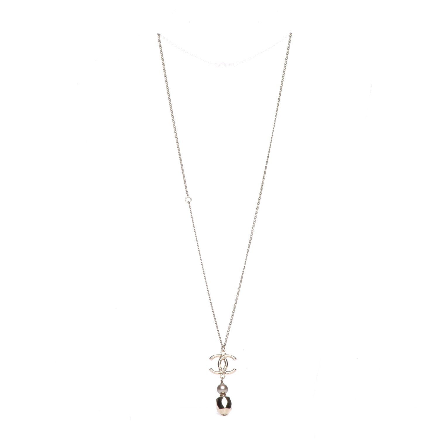 Chanel Pearl CC Pendant Necklace Gold 7 of 7