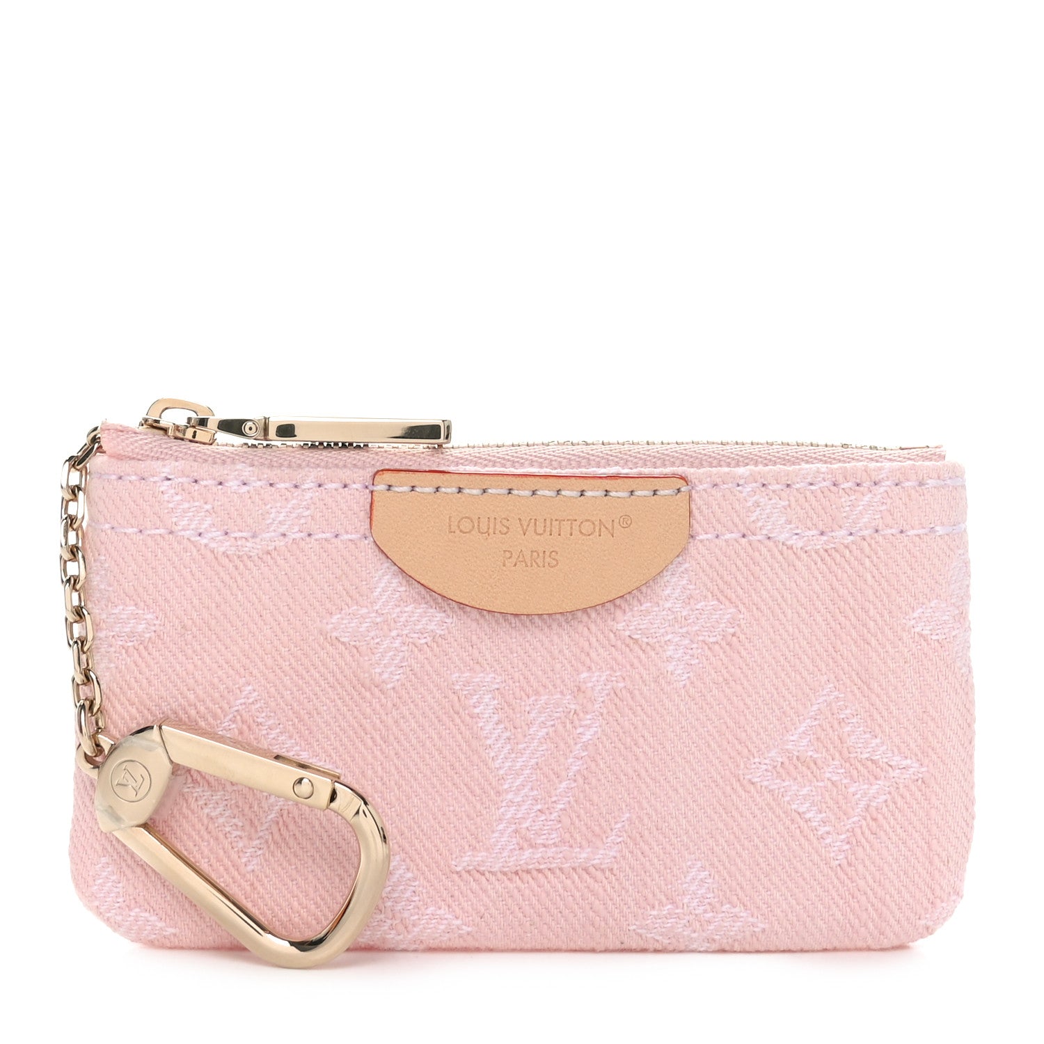 Louis Vuitton Monogram Denim Key Pouch Washed Pink 1 of 8
