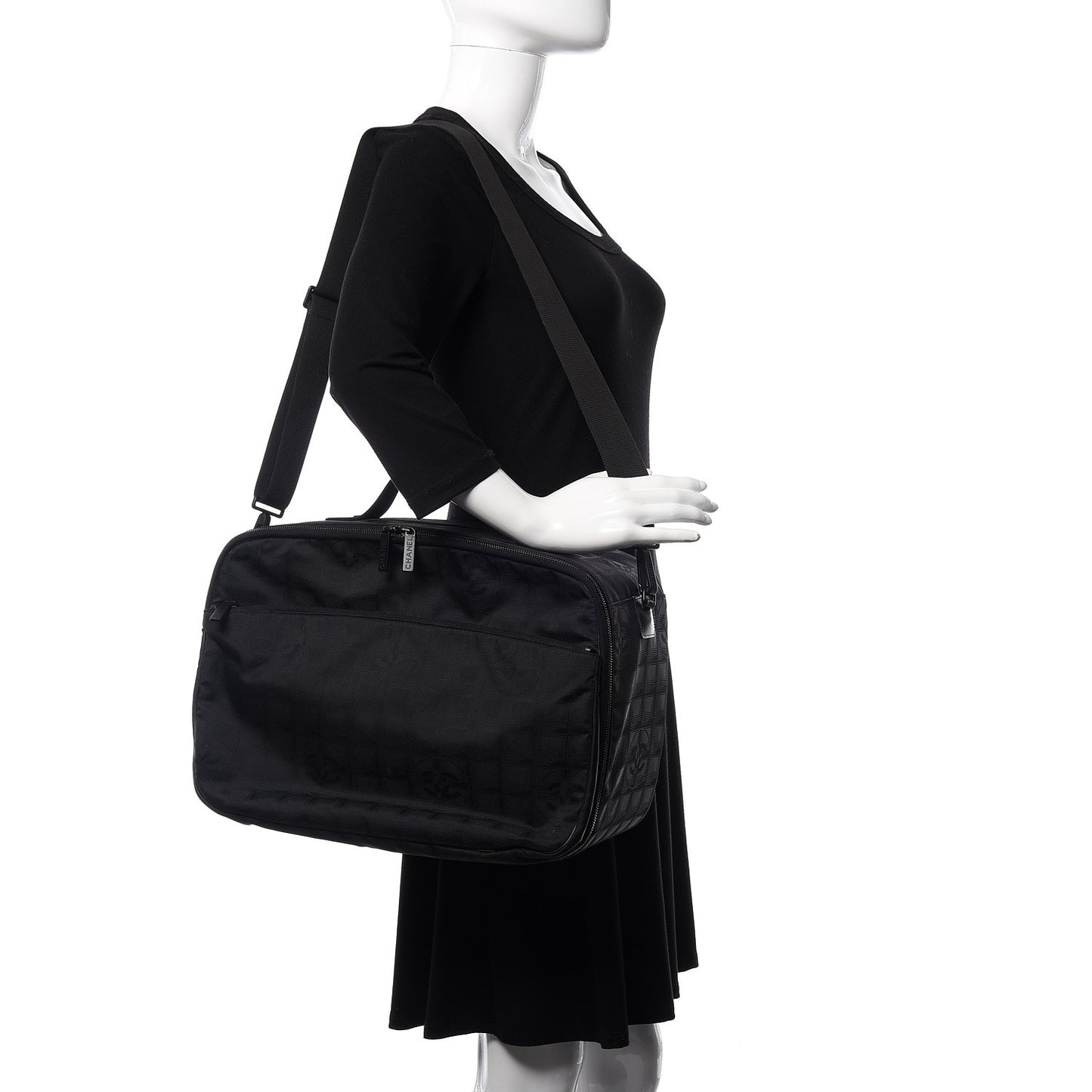Nylon Travel Small Suitcase Black