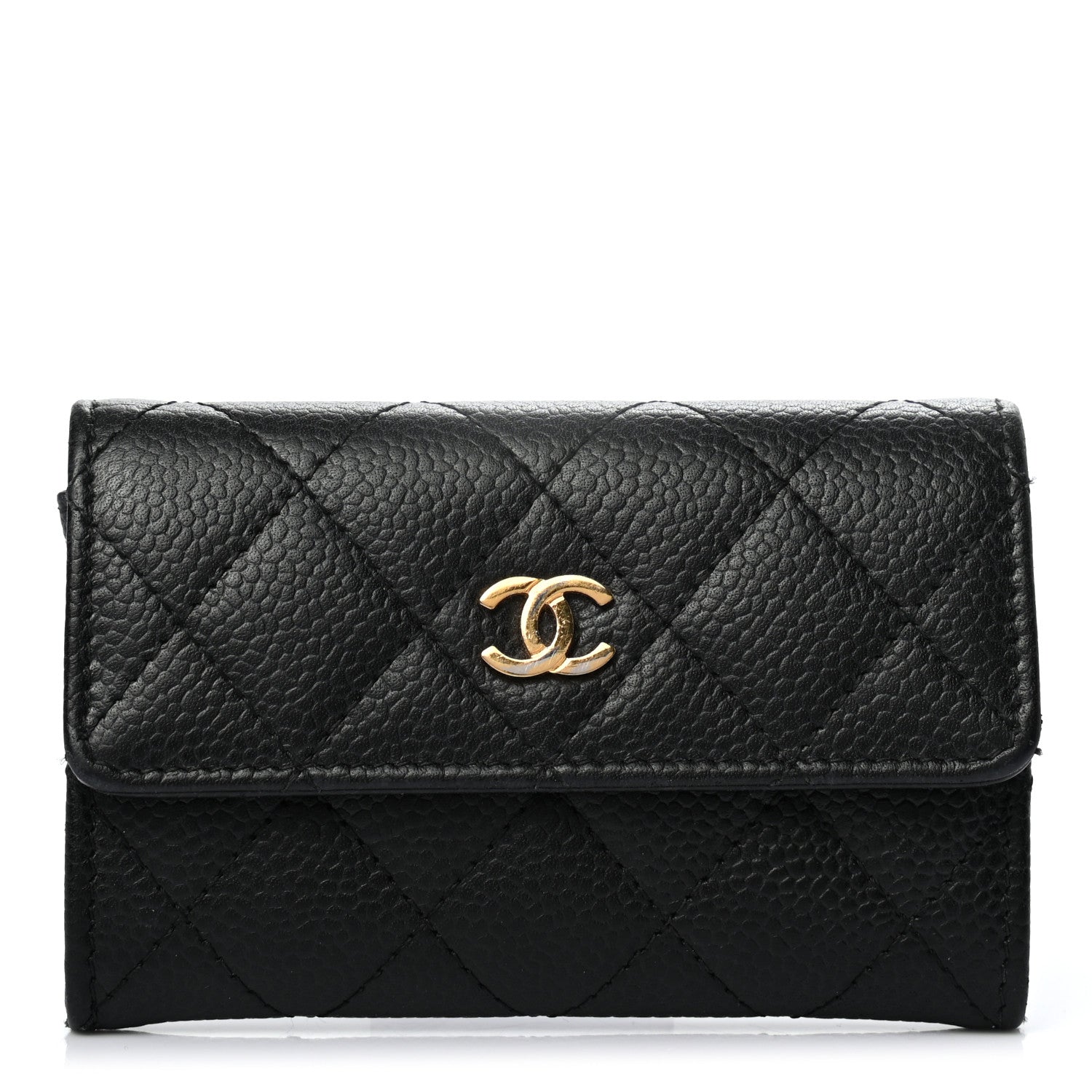 Chanel Caviar Quilted Flap Card Holder Black 1 of 8