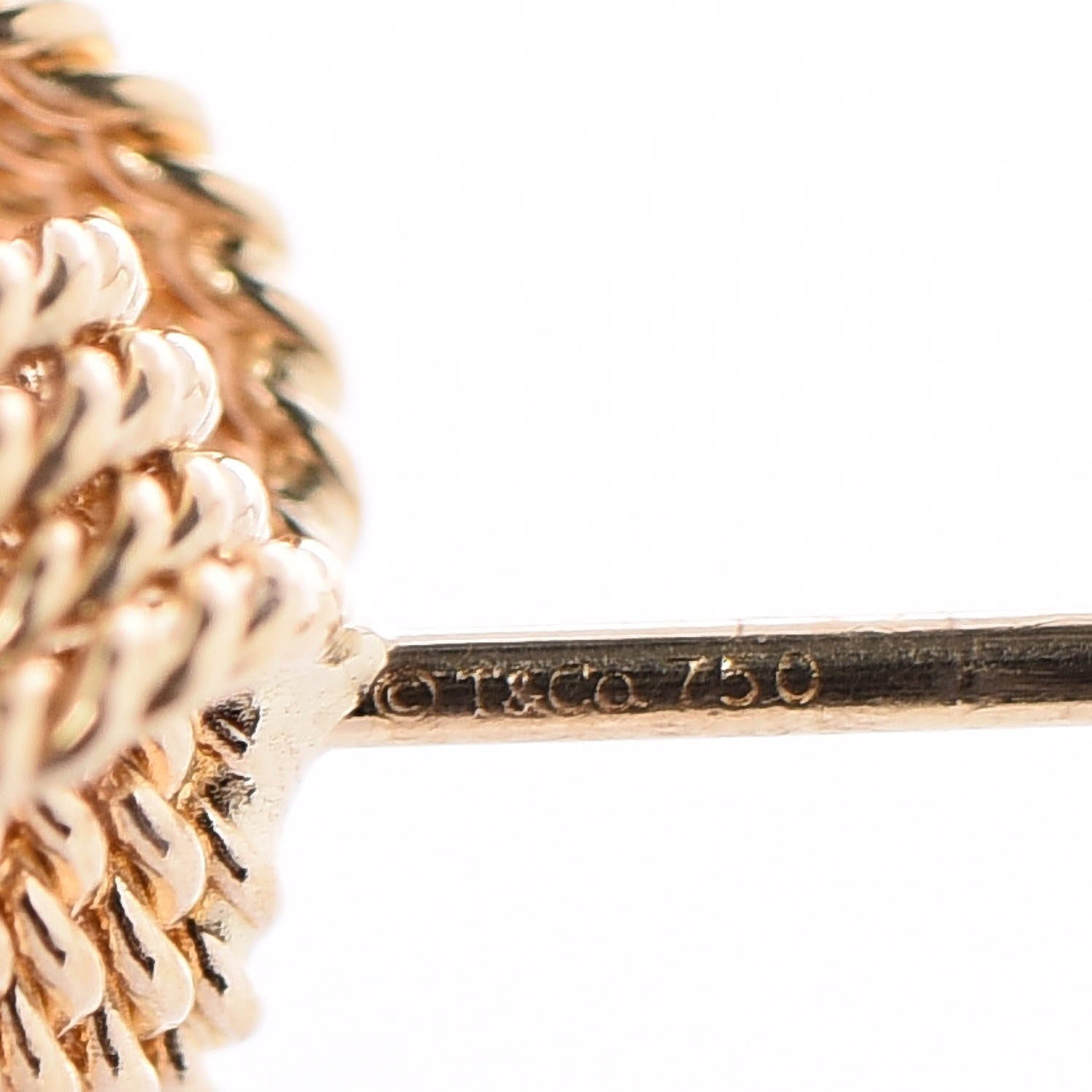 Tiffany 18K Yellow Gold Twist Knot Earrings 4 of 5