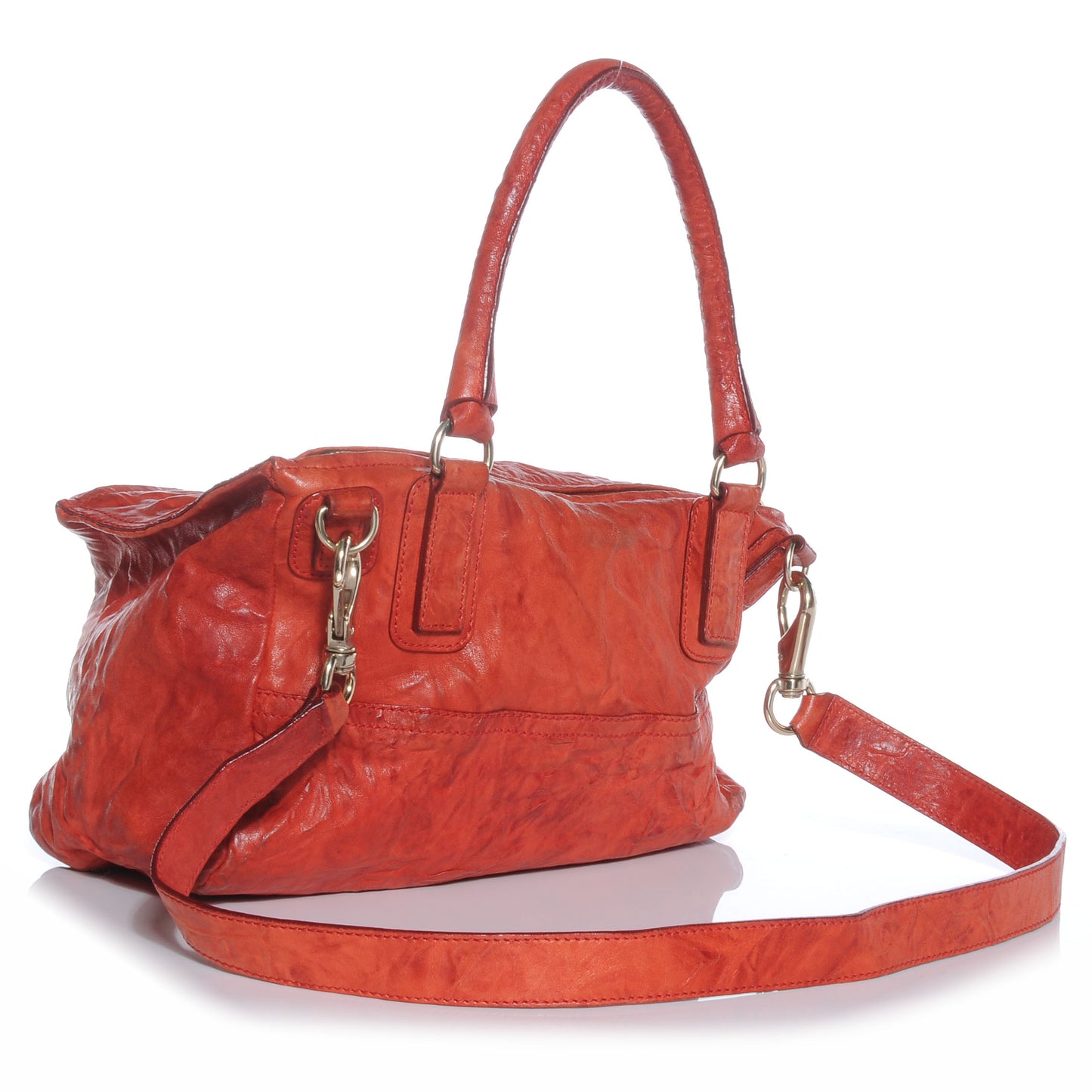 Tumbled Sheepskin Medium Pandora Bag Red